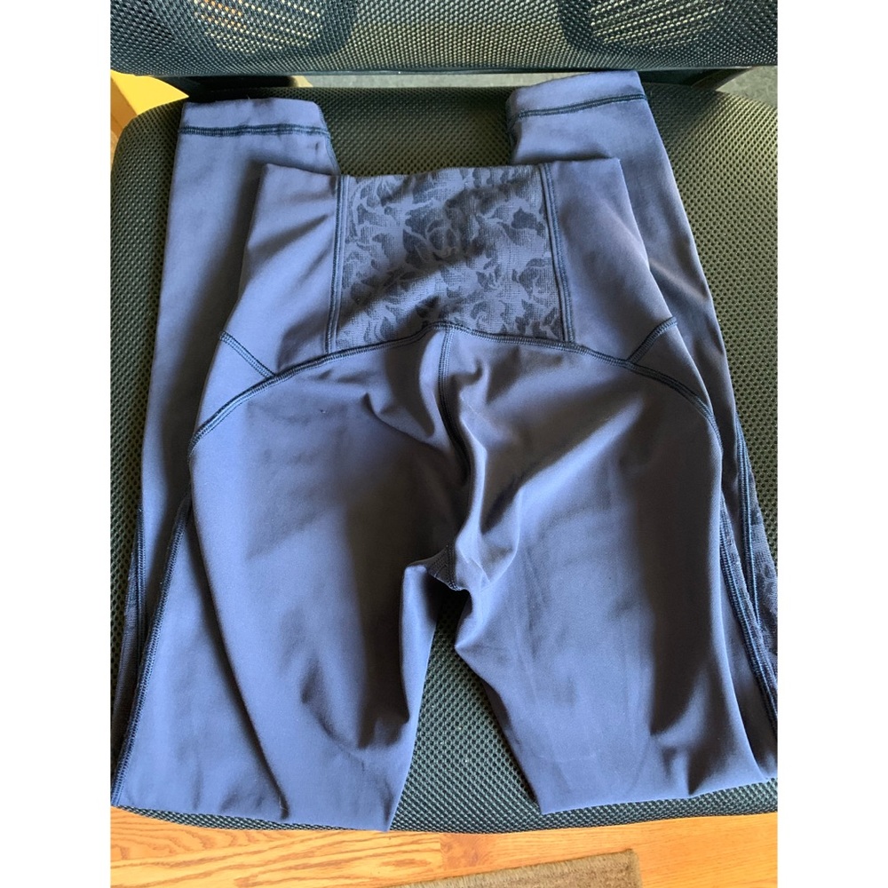 Lululemon leggings with floral mesh detail